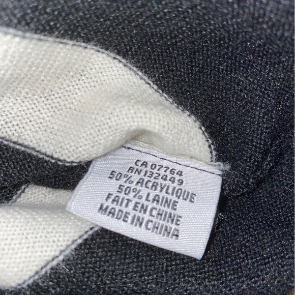 COPY - BEDO STRIPED SWEATER LONG SLEEVE DRESS in BLACK & WHITE - Picture 2 of 4